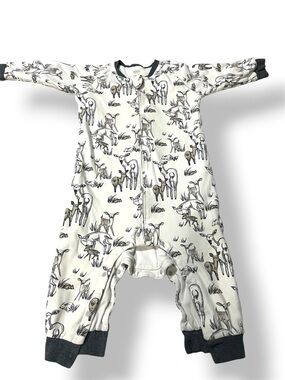nest design Cream Fawn Print Kids One-Piece Romper